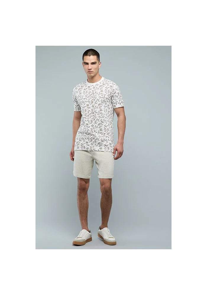 R&b Patterned T-Shirt with Crew Neck and Short Sleeves
