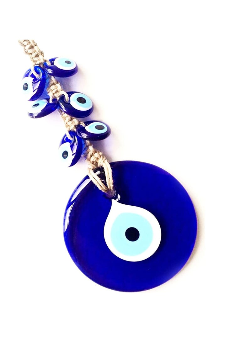 REBUY REBUY Evil Eye Wall Hanging Nazar Boncuk Wall Décor large Evil Eye Macramé Wall Hanging, Size 23 x 8 Centimeters Approximately 