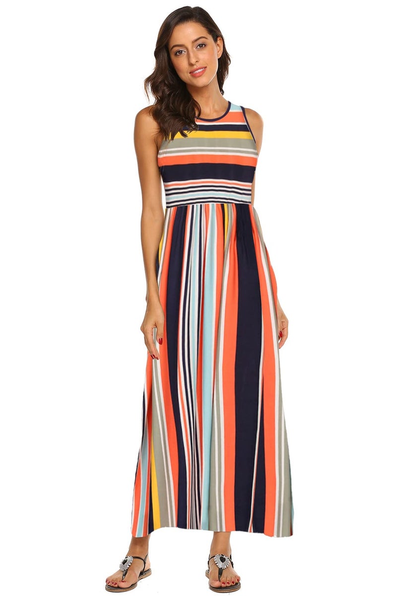 Hount Womens Sleeveless Dresses Striped Summer Beach Dresses with Pockets 2026 Multicolor M - Image 4