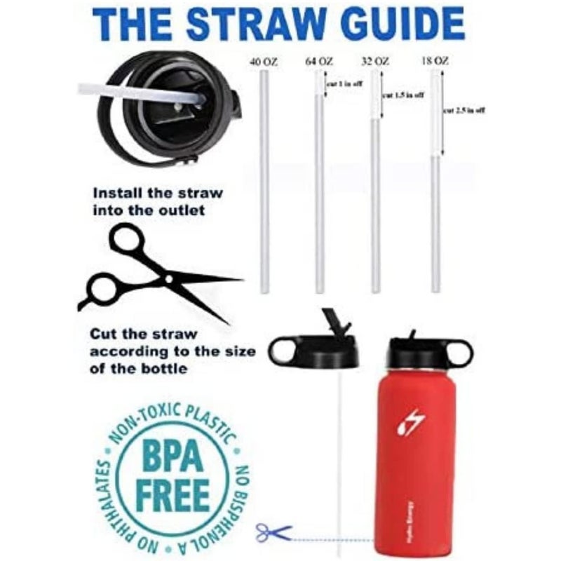 Hydro Energy 10-Pack Hydro Flask Replacement Straws for 32, 40, 18 oz for Wide Mouth Water Bottle Straw Lid, BPA Free Hydro Flask Straw, Replacement Straws for Water Bottles, (Fit Hydroflask Bottles) - Image 5