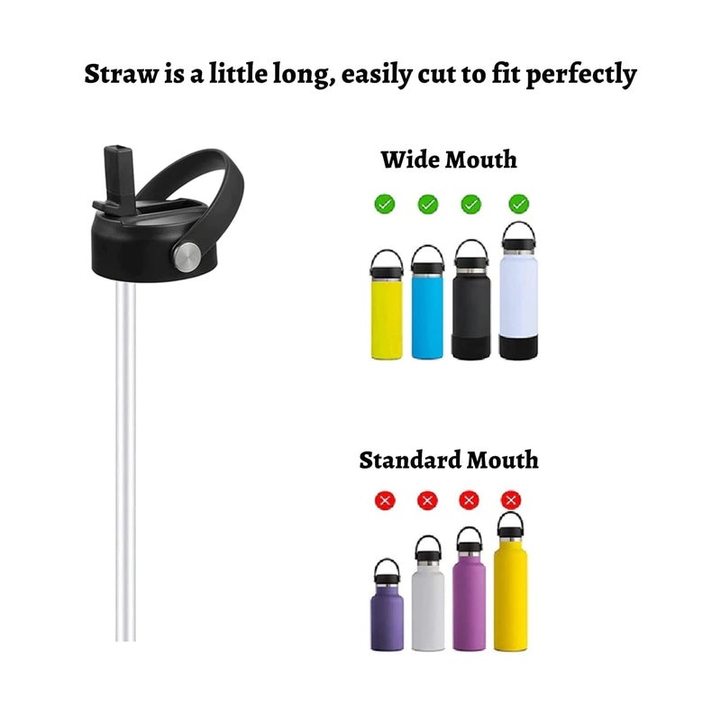 Hydro Energy 10-Pack Hydro Flask Replacement Straws for 32, 40, 18 oz for Wide Mouth Water Bottle Straw Lid, BPA Free Hydro Flask Straw, Replacement Straws for Water Bottles, (Fit Hydroflask Bottles) - Image 3