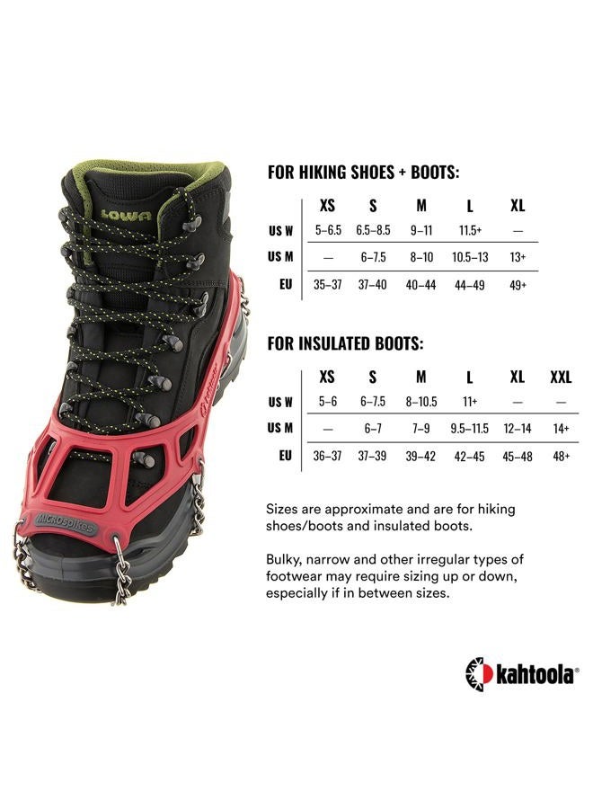 Kahtoola MICROspikes Footwear Traction for Winter Trail Hiking & Ice Mountaineering - Red - Small - Image 5