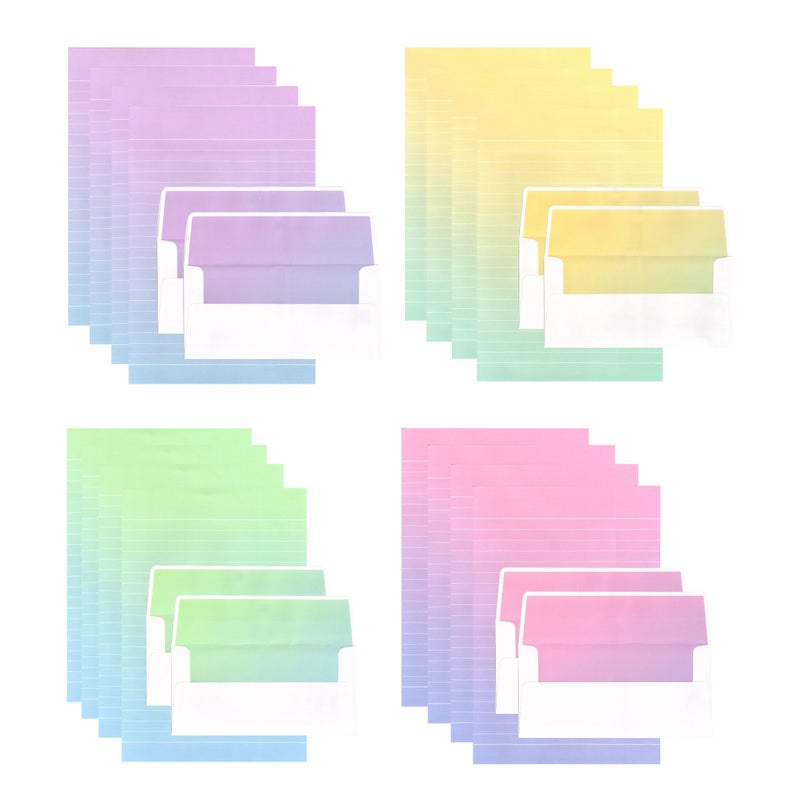 IMagicoo 48 Cute Colorful Writing Stationery Paper Letter Set with 24 Envelope & Label Seal Sticker - Image 1