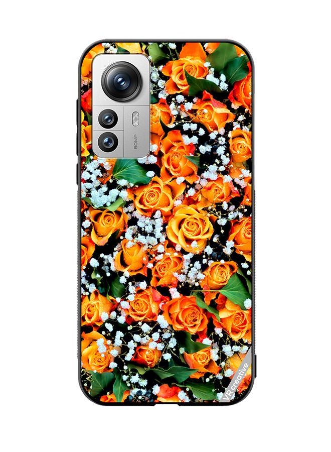 VR CREATIVE Protective Case Cover For Xiaomi 12 Pro Real Flower Design Multicolour - Image 1