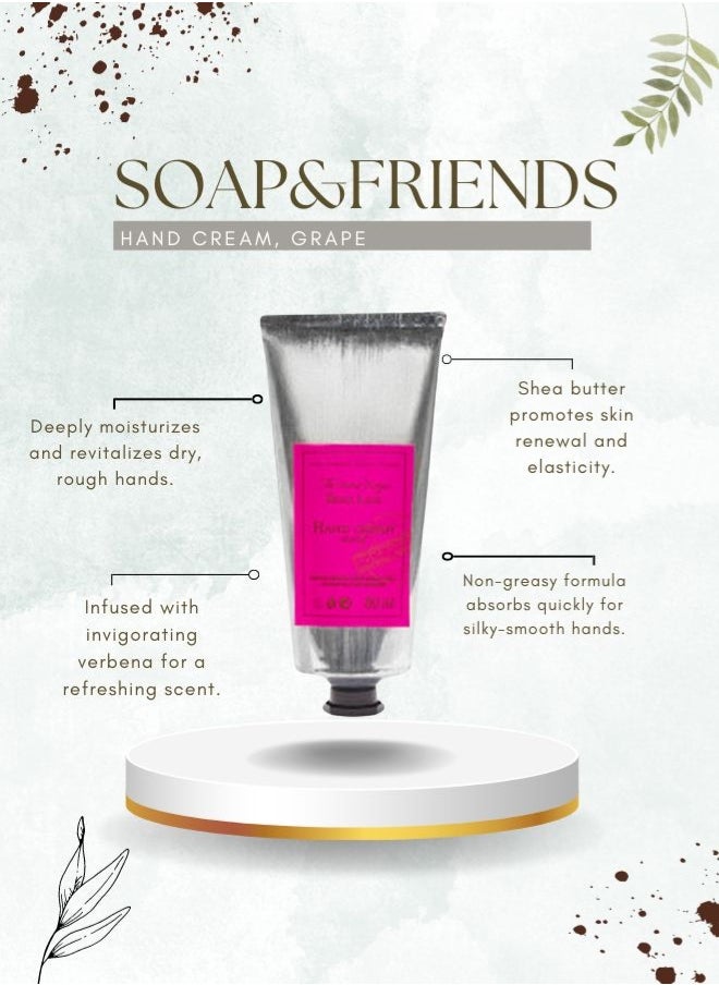 Soap&Friends Soap&Friends Grape Hand Cream 80ml – Award-Winning Moisturizer with 20% Organic Shea Butter – Best Beauty Buys 2016  - Image 3
