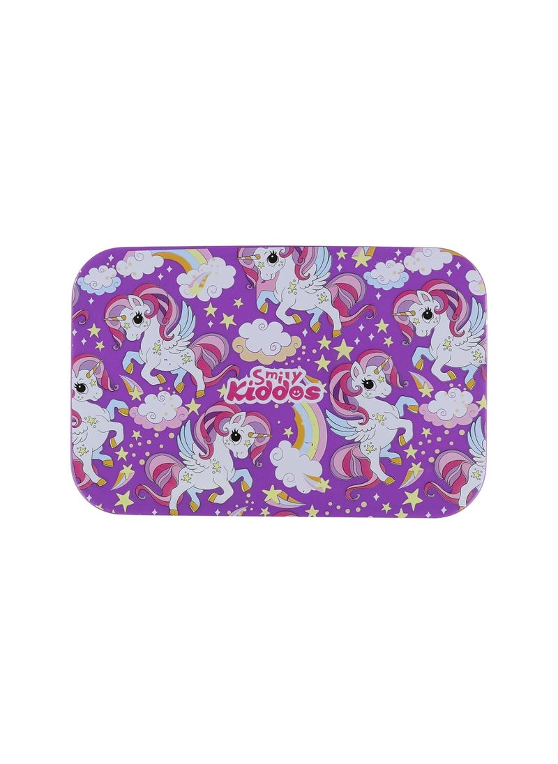 SMILY KIDDOS Smily Kiddos Purple Unicorn -Themed Stainless Steel Insulated Brunch Pack for Kids Aged 3-5 | 175ml & 925ml Containers | BPA-Free and Food-Grade Quality  - Image 1