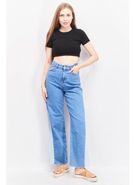 Don't Call Me Jennyfer Women Regular Fit Wide Leg Washed Denim Jeans, Blue  - Image 3