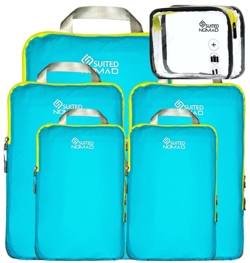 6 Set3 Set Ultralight Compression Packing Cubes Suitcase and Backpack Travel Organizer Bags