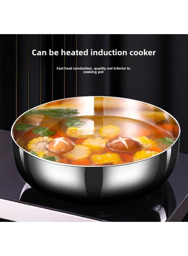 32cm Noodles Household And Basin With Lid Stainless Steel Non-stick Basin Household Baking Basin Kneading Basin Egg-beating Basin-Color:32cm And Basin - Image 5