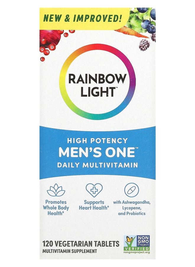 Rainbow Light Men's One Daily Multivitamin High Potency 120 Vegetarian Tablets 