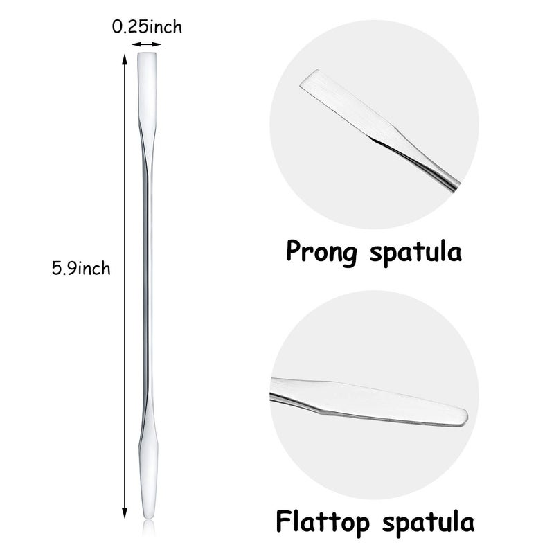Shappy 10 Pieces Makeup Spatula Scoop Stainless Steel Depotting Spatula Double-Headed Makeup Spatula Tool for Mixing Cosmetics - Image 2