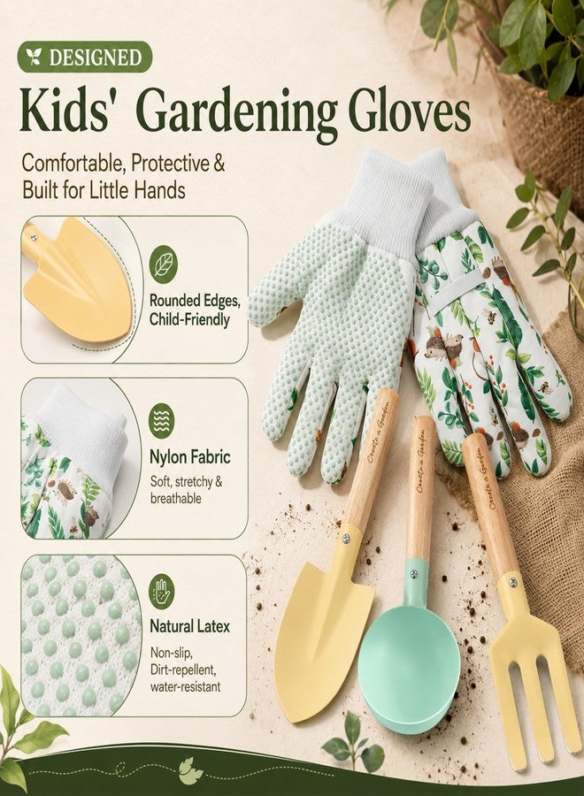 TUZT Kids Gardening Set Toys, 12PCS Garden Tool Kit for Kids and Toddlers with Tote Bag,Watering Can, Gloves, Shovel, Learning Outdoor Toys Gifts for Boys Girls Age 3-6 (Green) - Image 4