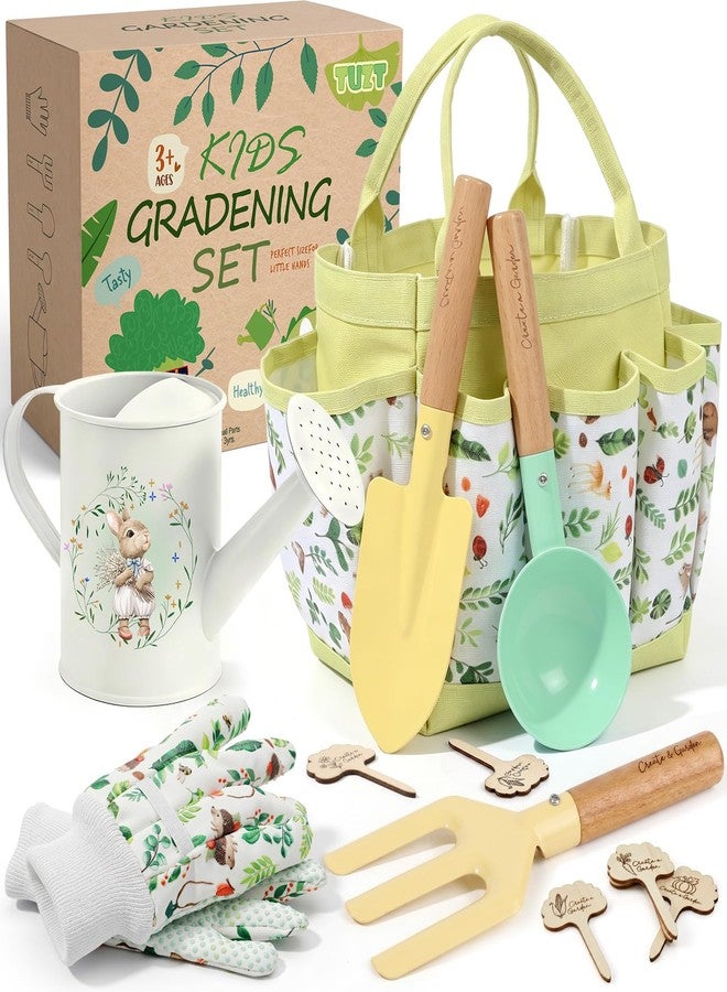 TUZT Kids Gardening Set Toys, 12PCS Garden Tool Kit for Kids and Toddlers with Tote Bag,Watering Can, Gloves, Shovel, Learning Outdoor Toys Gifts for Boys Girls Age 3-6 (Green) - Image 1