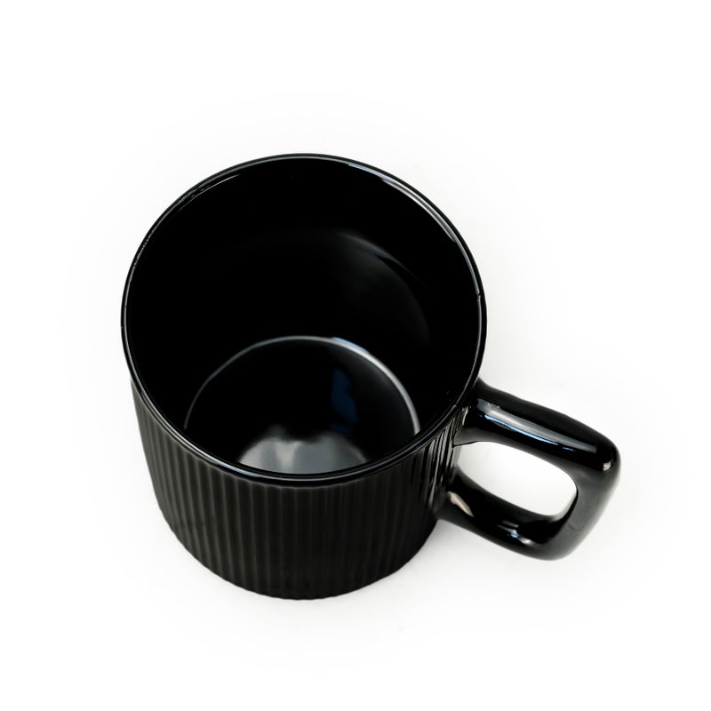 Cuisine Art Stoneware ZOE 4PCS Mug Set | 385 ML Black Coffee Mug Set | Durable Coffee Cup Set for Home & Office | Cups for Cappuccino, Latte, Tea & Cocoa Restaurant Coffee Mugs - Image 5
