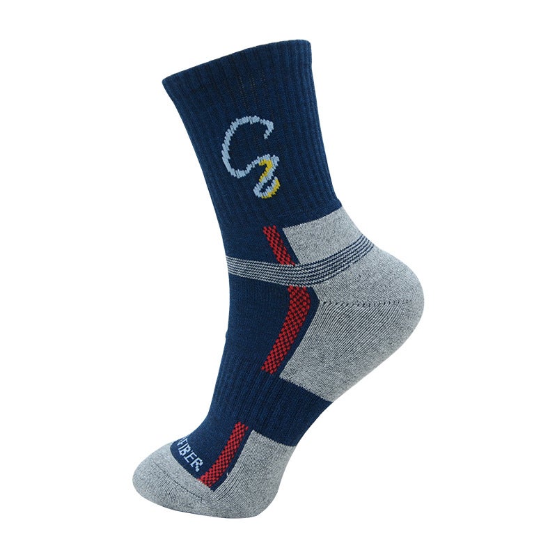 Generic Jelinny Professional Hiking Socks, Special Half-Loop Socks for Hiking, Quick-Drying Mid-Calf Cotton Mens Sports Socks Yellow white - Image 5