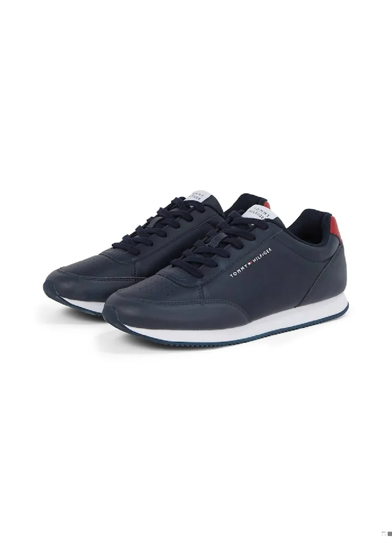 TOMMY HILFIGER Men's Logo Fine Cleat Sneakers - Faux Leather, Blue