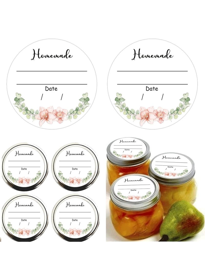 500 قطعة من ملصقات تعليب النباتات المائية الخضراء، ملصقات طعام دائرية مقاس 2 بوصة - اكتب على محتويات أغطية مرطبانات التعليب مع خطوط لبرطمانات ماسون، مربى وهلام محلي الصنع - Image 5
