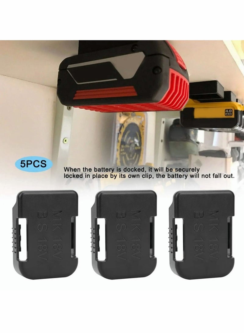 Y&D Lithium Ion Batteries Storage Bracket Mount, Battery Clip and Electric Tool Base Holder for Fixing(Black) 5pcs - Image 3