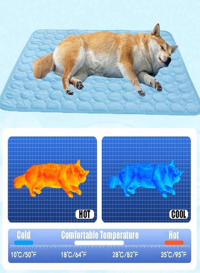 Pretoee Dog Cooling Mat - 40" x 28" Washable Instant Cooling Pet Pad for Dogs & Cats, Pet Sleeping Bed for Indoor Outdoor in Summer, Portable Non-Toxic Kennel Puppy Crate Pad, Blue (M(25'' x 20'')) - Image 4