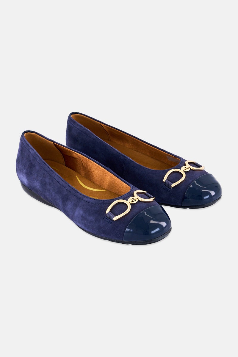 GEOX Women D Annytha Slip on Flat shoes, Navy - Image 1