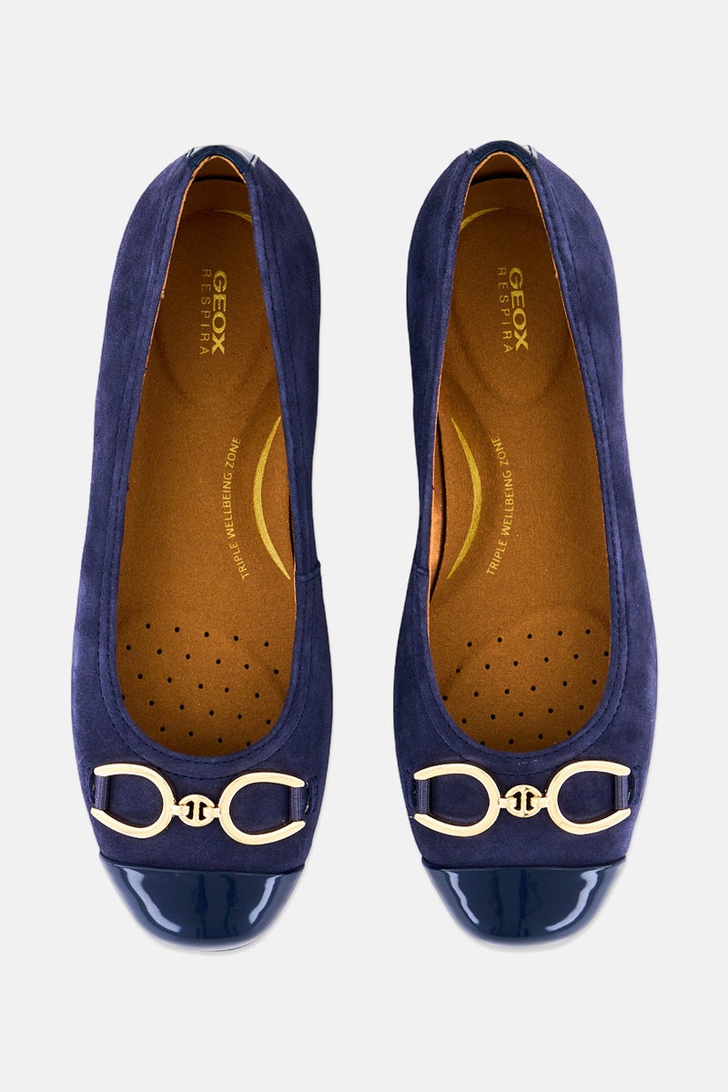 GEOX Women D Annytha Slip on Flat shoes, Navy - Image 3