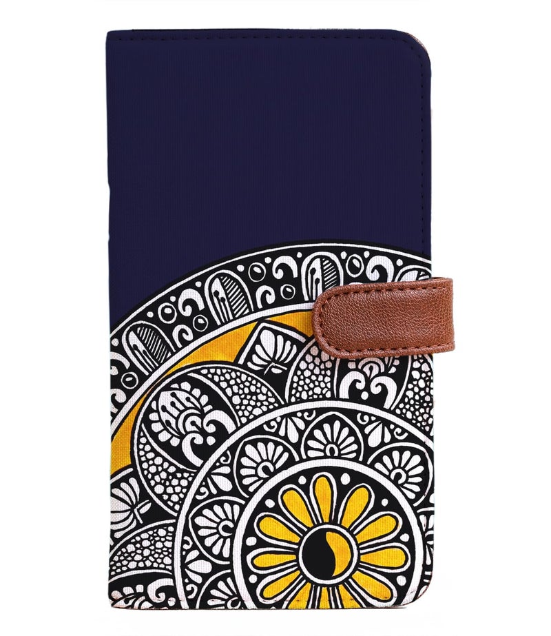 Kalankit Wallet for Woman | Vegan Leather Passport Wallet for Women | Bi-Fold Long Purse for Women Wallet, Birthday Gifts for Women, Passport Holder | The Marigold Dream - Image 1