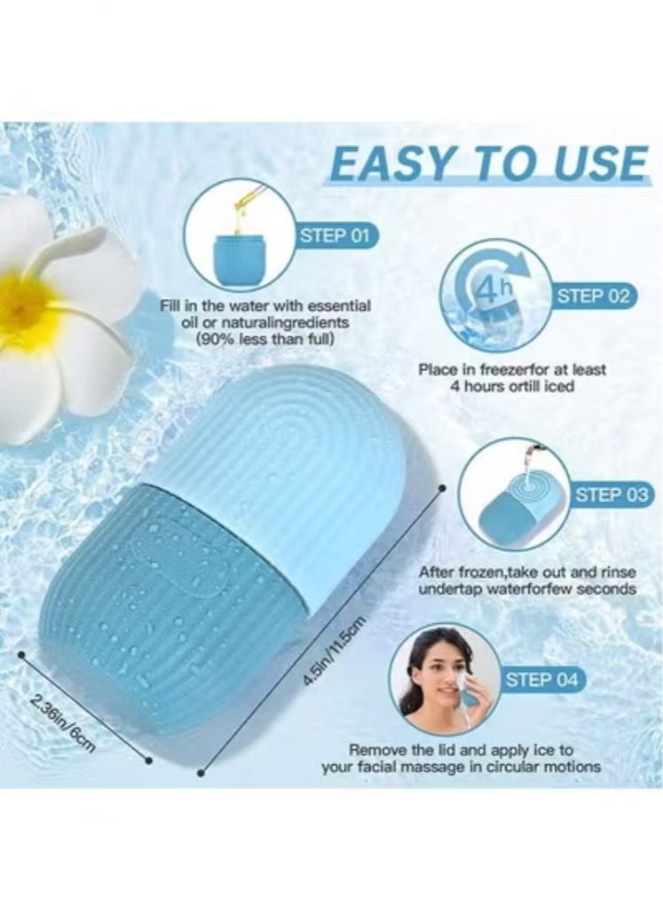 Captaintech Massage and apply ice roller to the face to remove puffiness, puffiness care tool (blue)  - Image 2