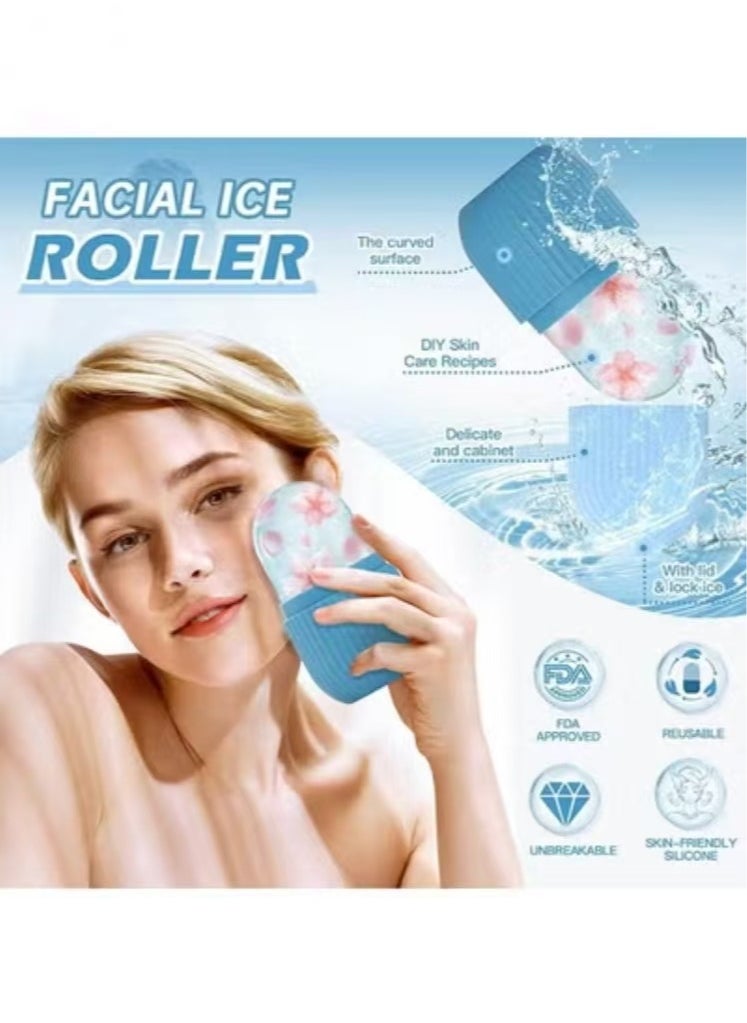 Captaintech Massage and apply ice roller to the face to remove puffiness, puffiness care tool (blue)  - Image 3
