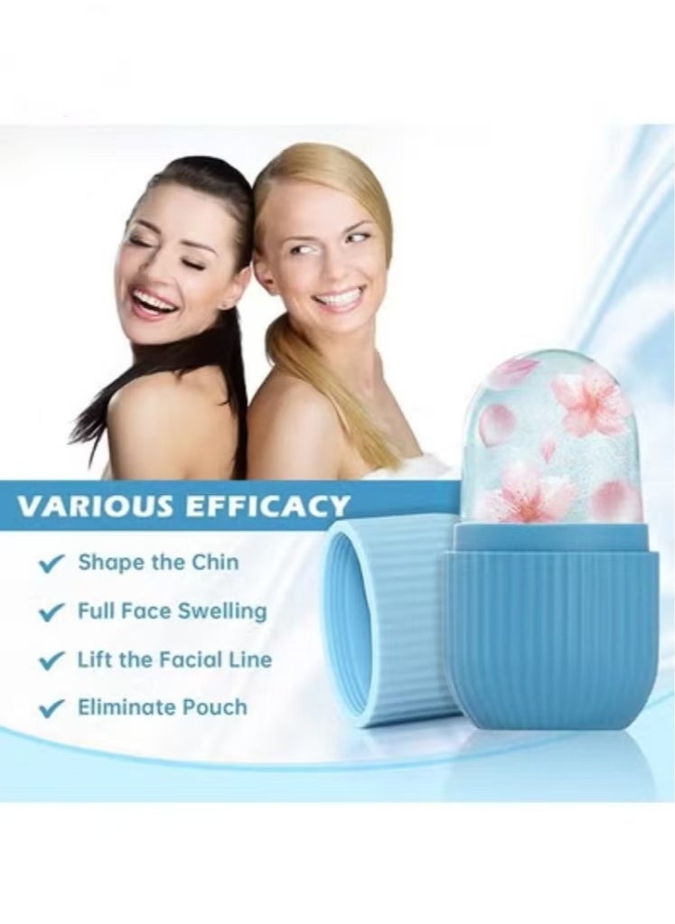Captaintech Massage and apply ice roller to the face to remove puffiness, puffiness care tool (blue)  - Image 4