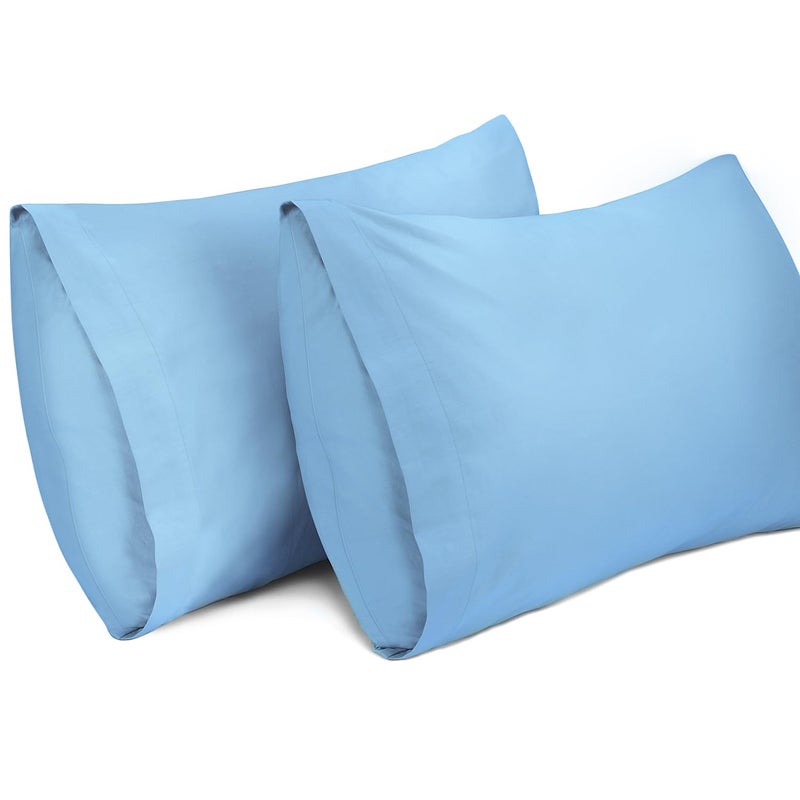 LIREX 2 Pack Plagow Cases 100 ٪ Cotton Cotton Breatablecsions 20 "× 30" "Queen Size Sky Blue - Image 1