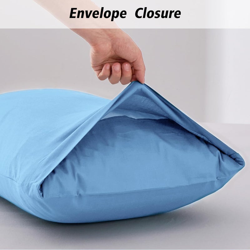 LIREX 2 Pack Plagow Cases 100 ٪ Cotton Cotton Breatablecsions 20 "× 30" "Queen Size Sky Blue - Image 4