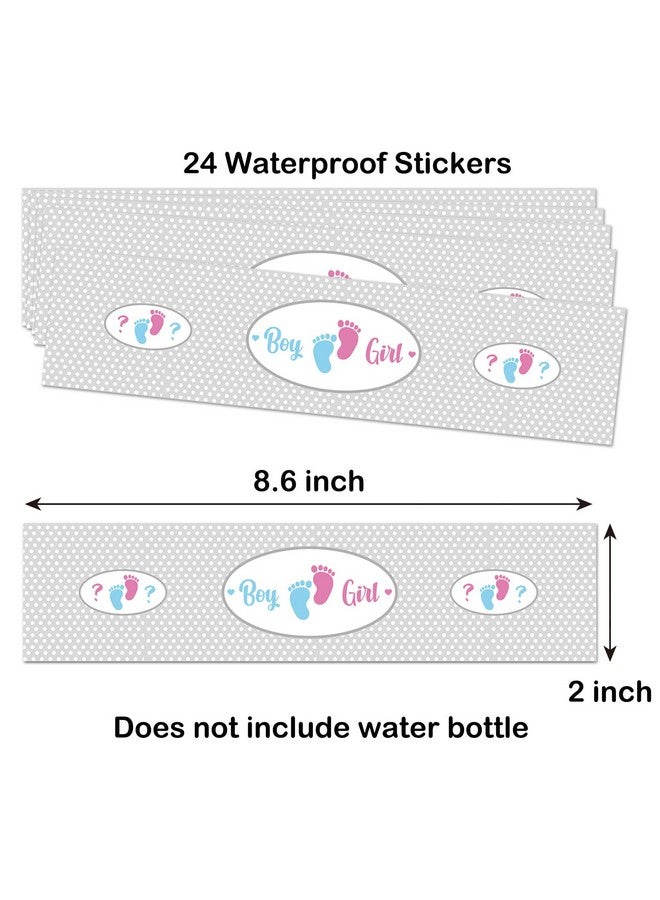 EKSPLODI None Brand Boy or Girl Baby Shower Party Water Bottle Labels, 24 Gender Reveal Waterproof Stickers, Decoration Supplies., Gray, 8.6 x 2 Inch - Image 3