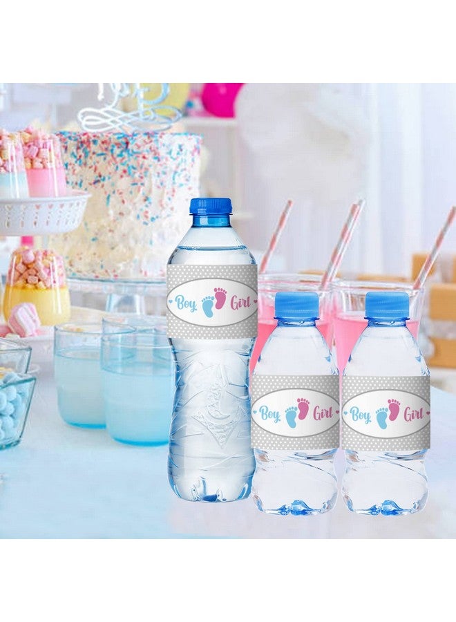 EKSPLODI None Brand Boy or Girl Baby Shower Party Water Bottle Labels, 24 Gender Reveal Waterproof Stickers, Decoration Supplies., Gray, 8.6 x 2 Inch - Image 4