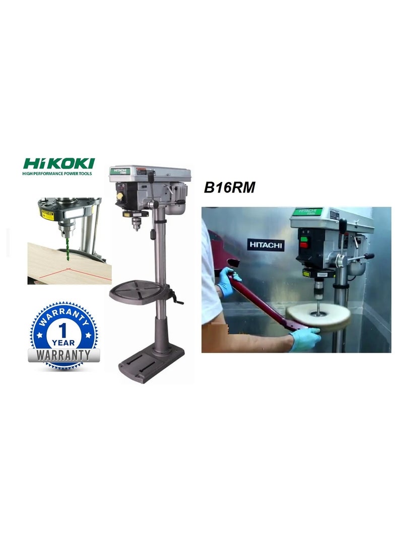Hikoki مكبس حفر طاولة هيكوكی 16 مم، 750 واط، محرك 1 حصان، قاعدة حديد زهر ثقيلة، 75 كجم – حفر دقيق حتى 15 مم في الفولاذ – نموذج B16RMFWZ - Image 2