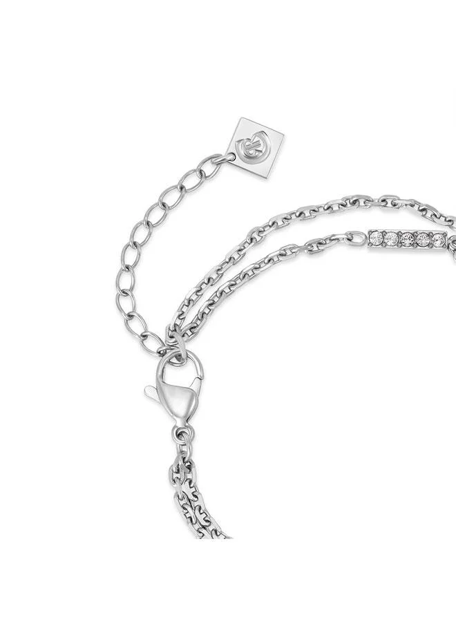 CERRUTI 1881 Erika Erika Silver Plated Stainless Steel Double Chain Bracelet for Women 170mm for Women | Best Price UAE