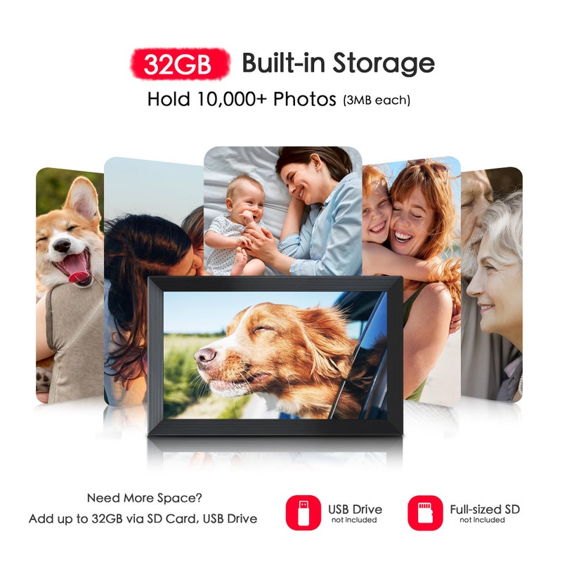 FLYRUIT Digital Picture Frame, Frameo 15.6 inch Large Digital Photo Frame WiFi, 1920 * 1080 IPS FHD Touchscreen, 32GB Storage, Instant Share Photo Video, Gift for Mom - Image 4