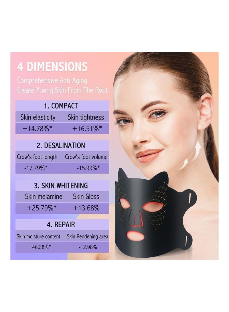 إسكدنيا علاج الضوء الأحمر للوجه، قناع سيليكون LED ضوء أحمر بأربعة ألوان 660 نانومتر و 850 نانومتر للاستخدام المنزلي، اليوغا، الساونا، ممارسة الرياضة، المشي، لأحجام وجه مختلفة - Image 3