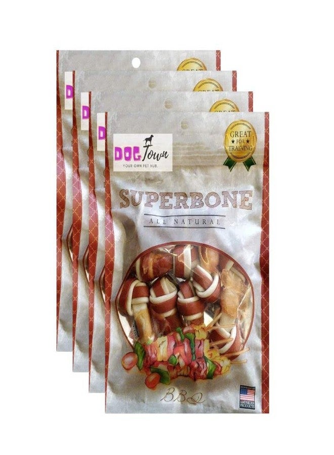 DOGTOWN Superbone Knotted Bone for Dogs | All Natural Flavour Chicken Sticks | Natural & Safe [ BBQ - Pack of 4 ] - Image 1