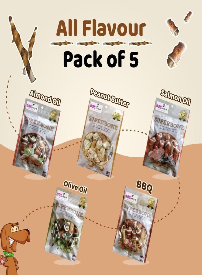 DOGTOWN Superbone Knotted Bone for Dogs | All Natural Flavour Chicken Sticks | Natural & Safe [ BBQ - Pack of 4 ] - Image 4
