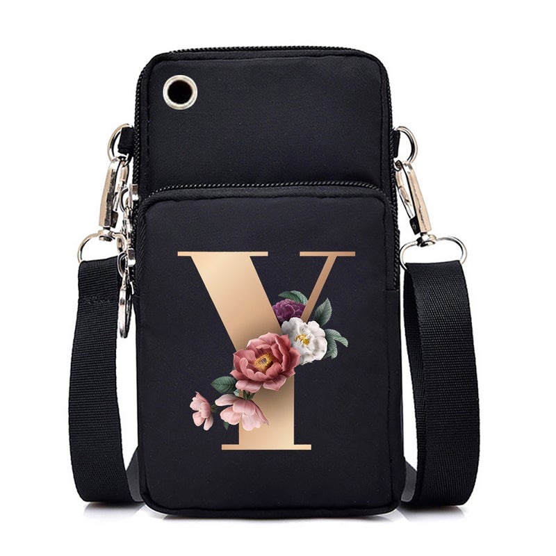 2024 26 Letter Printing Coin Purse Mobile Phone Bag To Make Light Carrying Multifunctional Messenger Bag - Image 1