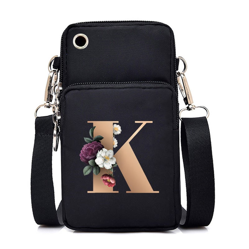 2024 26 Letter Printing Coin Purse Mobile Phone Bag To Make Light Carrying Multifunctional Messenger Bag - Image 4