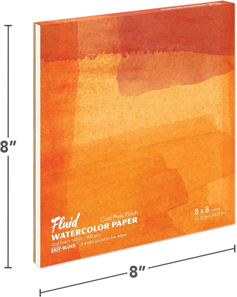 Speedball 8x8 Cold Press Watercolor Paper Block - 15 Sheets, Acid-Free, 140 lb (300 GSM) - Image 2