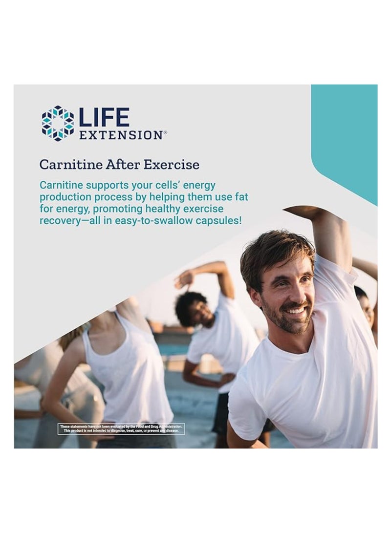 لايف إكستنشن كارنيتين محسّن لدعم القلب، الدماغ والطاقة الخلوية، خالٍ من الغلوتين – 60 كبسولة نباتية - Image 5