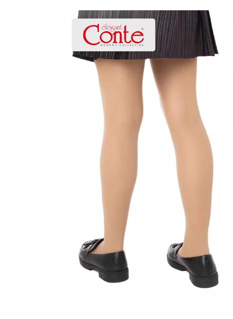 Conte Ballet Dance School Uniform Ultra Durable Nylon Tights for Girls - Beige 2 Pairs - Image 3