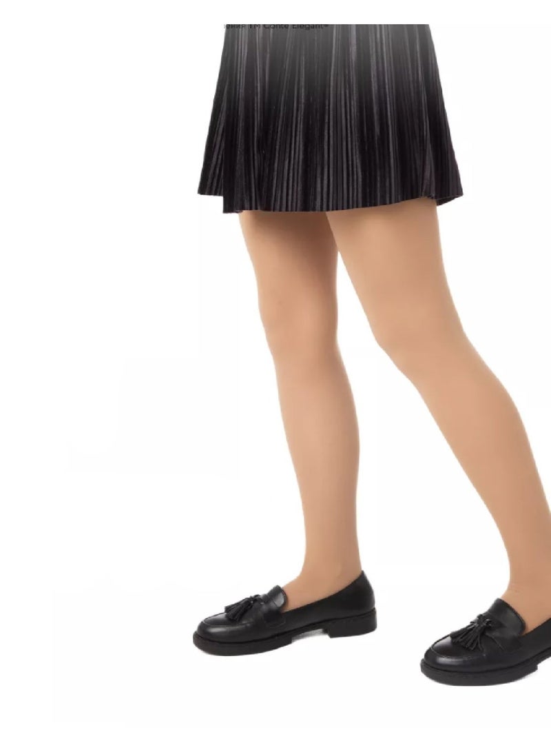 Conte Ballet Dance School Uniform Ultra Durable Nylon Tights for Girls - Beige 2 Pairs - Image 4