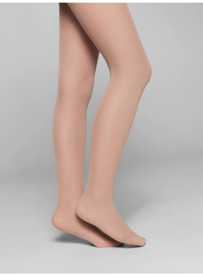 Conte Ballet Dance School Uniform Ultra Durable Nylon Tights for Girls - Beige 2 Pairs - Image 1