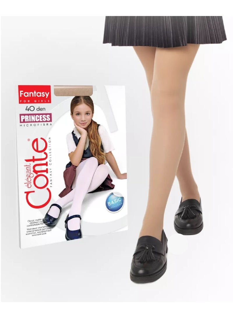 Conte Ballet Dance School Uniform Ultra Durable Nylon Tights for Girls - Beige 2 Pairs - Image 2