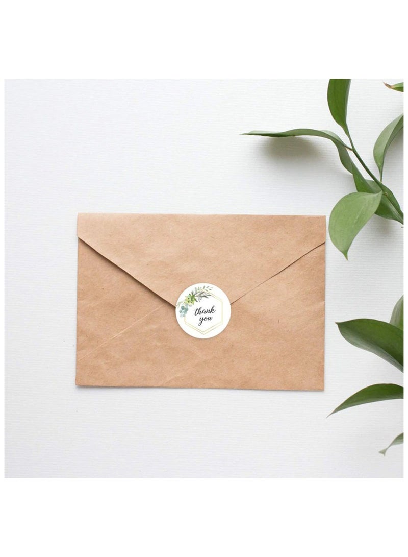 Wownect (Pack of 3) Thank You Round & Leaf Pattern Stickers |1500 PCS 1 Inch Labels for Packaging, Envelope Seals,Bouquets & Small Business Packing Decoration (Pack of 3) - Image 4