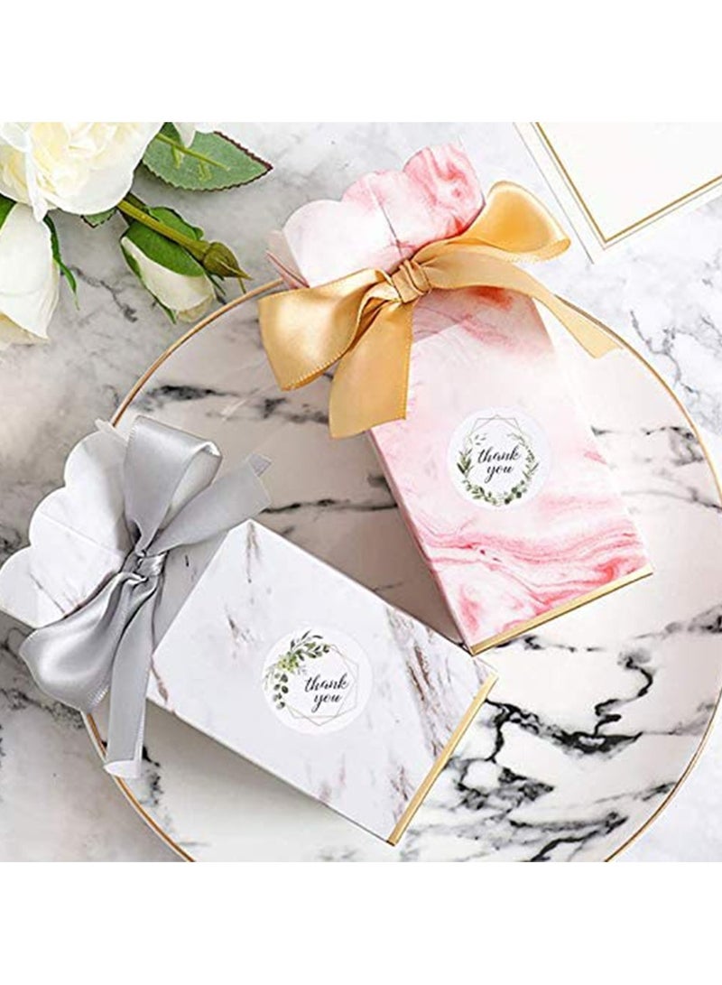 Wownect (Pack of 3) Thank You Round & Leaf Pattern Stickers |1500 PCS 1 Inch Labels for Packaging, Envelope Seals,Bouquets & Small Business Packing Decoration (Pack of 3) - Image 2