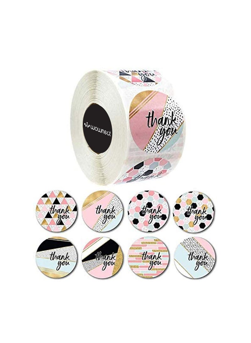 Wownect (Pack of 3) Thank You Round & Leaf Pattern Stickers |1500 PCS 1 Inch Labels for Packaging, Envelope Seals,Bouquets & Small Business Packing Decoration (Pack of 3) - Image 5